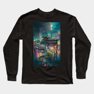 Tokyo Dreamscape: AI-Generated Cityscapes Long Sleeve T-Shirt